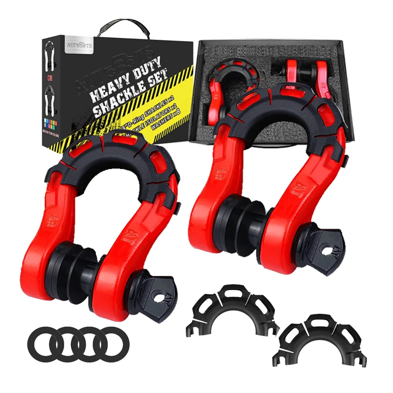 Offroad Towing shackle 8T working load Powder Coated Tow recovery shackle Heavy Duty Shackle with screw pin