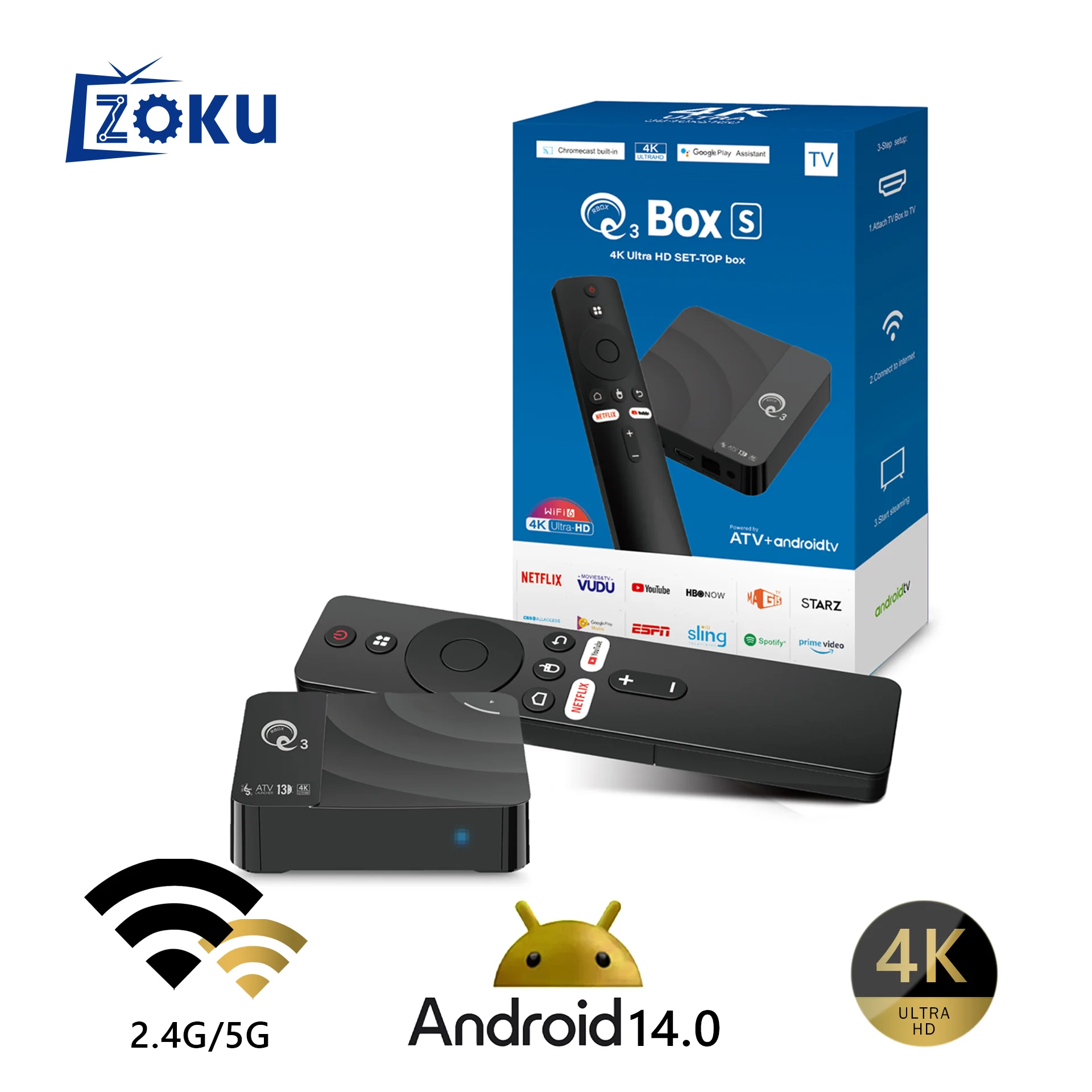 HCS96Q3 Android 10.0 Smart TV Box Home Theater Media Player Set Top Box 4K With Quick Delivery Free Test Android TV box