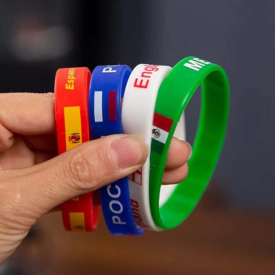 Cheapest Bulk Palestine-Flag-Silicone-Wristbands Silicone Rubber Bracelet Greece Flag Silicone Bracelet