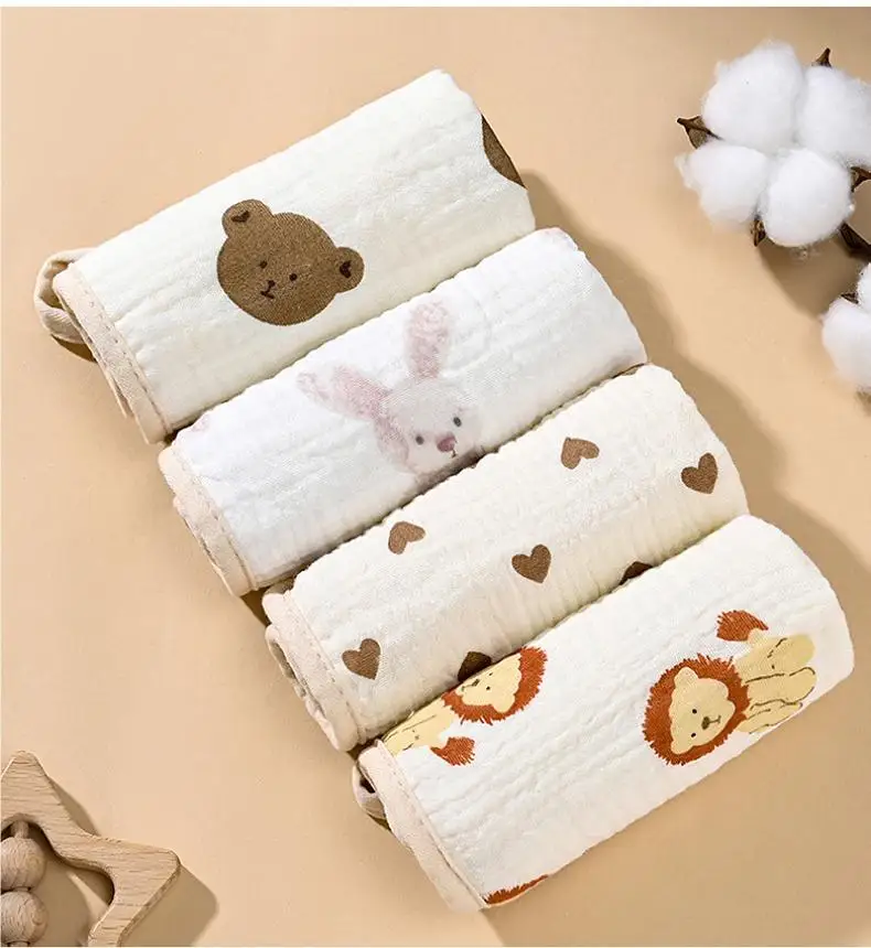 Kangobaby Organic Baby Muslin Soft Cotton Washcloths Towels Face Towel for baby