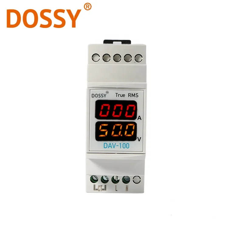 DAV-100 din rail Тип светодиодный дисплей измеритель тока и напряжения Вольтметр Амперметр A +