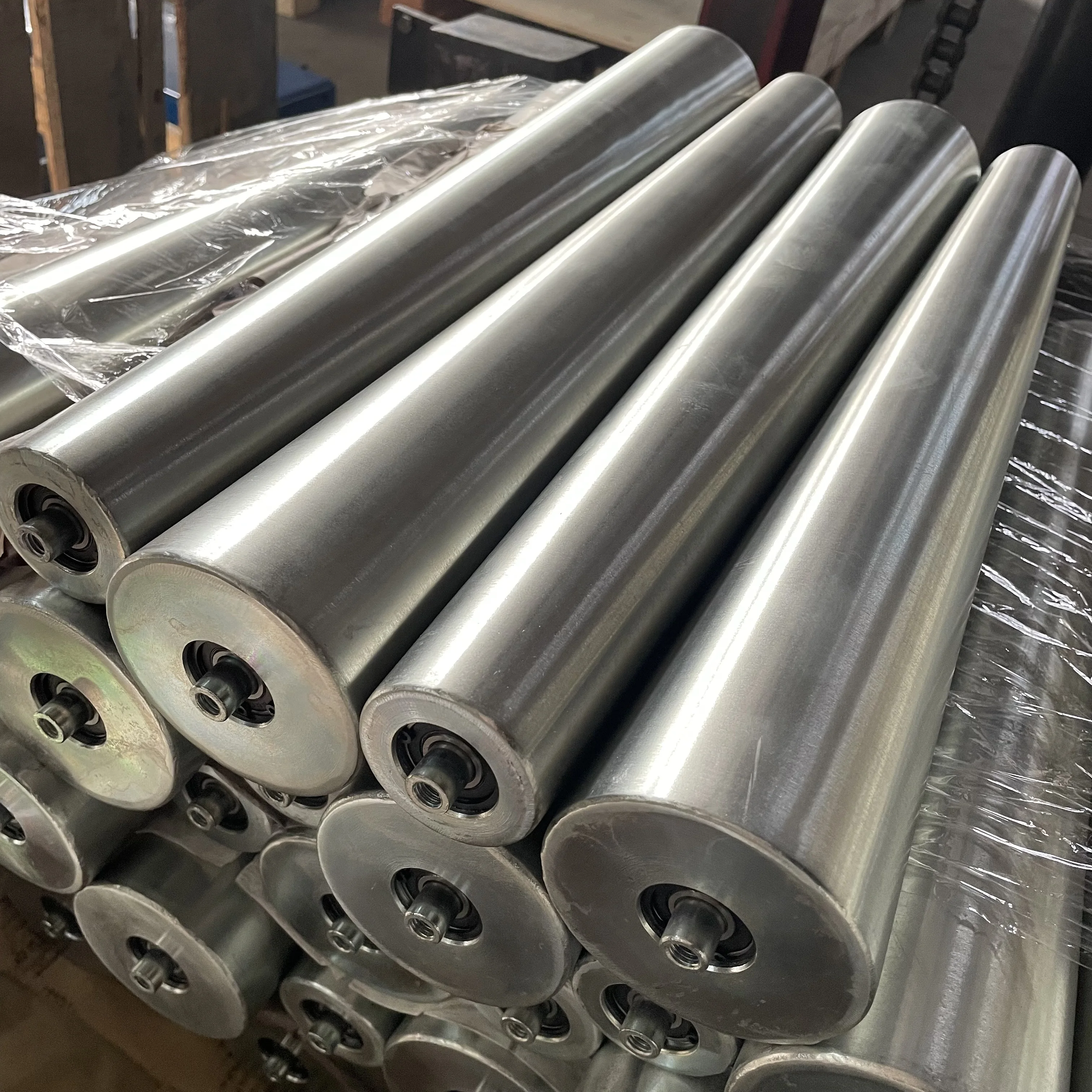 Taper low noise durable galvanized steel gravity roller