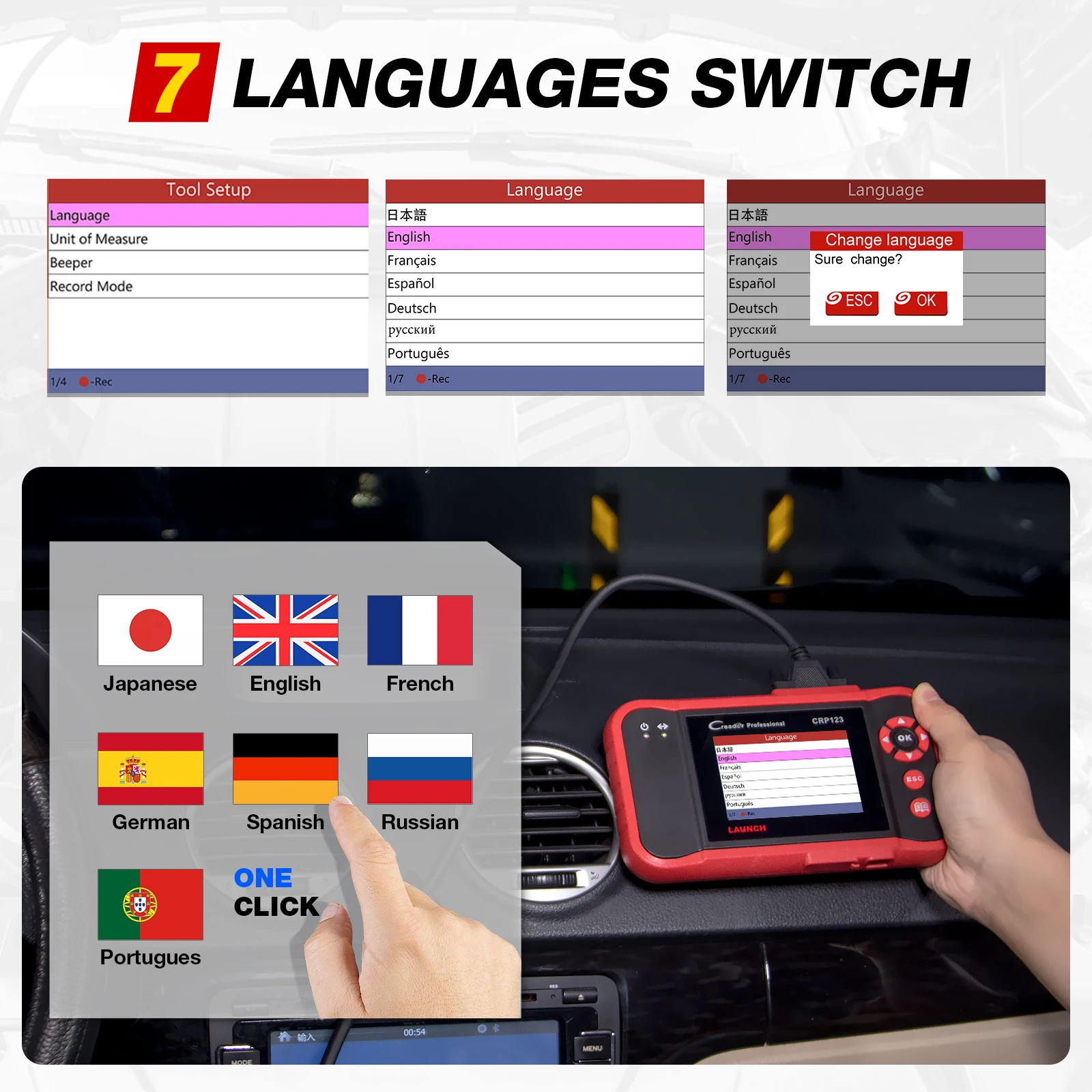 Запуск 2025 Профессиональный Crp123 Crp123E Crp123X Obd2 монитор программист считыватель кодов сканер диагностический инструмент