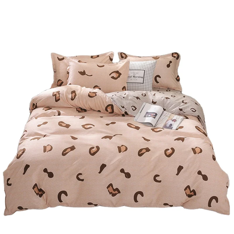 100% Cotton hotel luxury modern Plant Geometric cartoon floral Printed child Duvet bed cover fitted sheet Bedding Bedspread sets