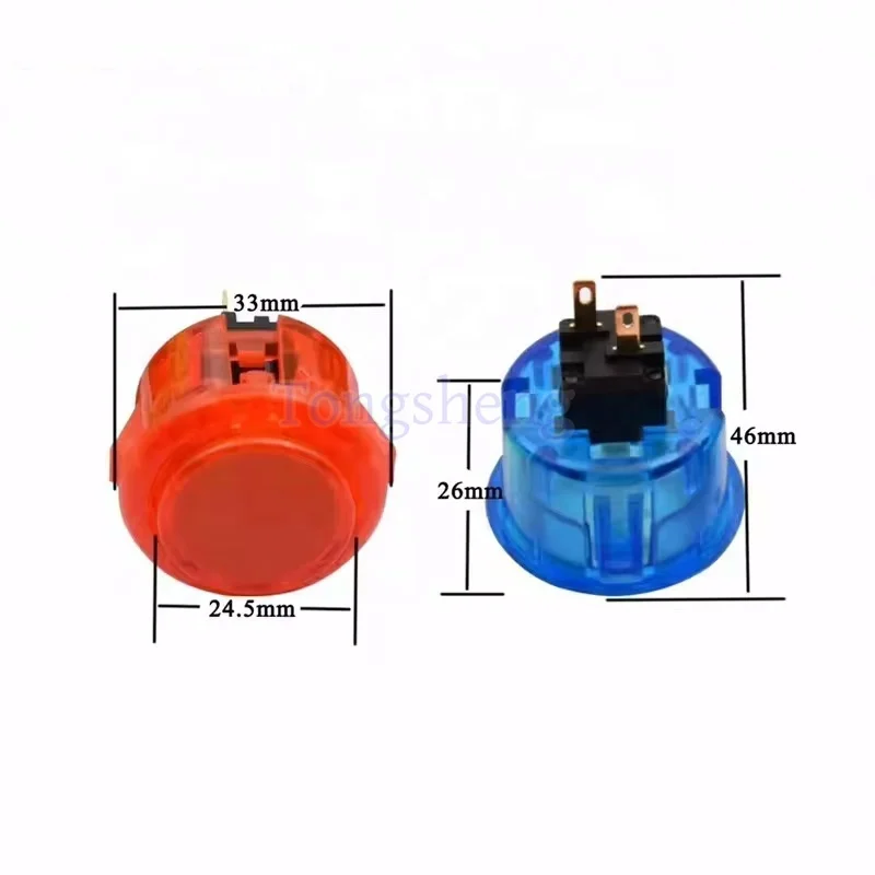 High quality 30mm Push Button switch transparent SANWA style push button with LED Arcade Game Machine Spare Parts