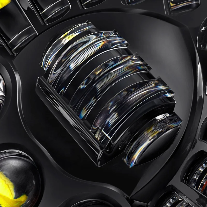 7 Inch Round Black Projector High Low Beam Amber Turn Signal LED Headlights With Switchback DRL Compatible For Jeep JL Jk Tj