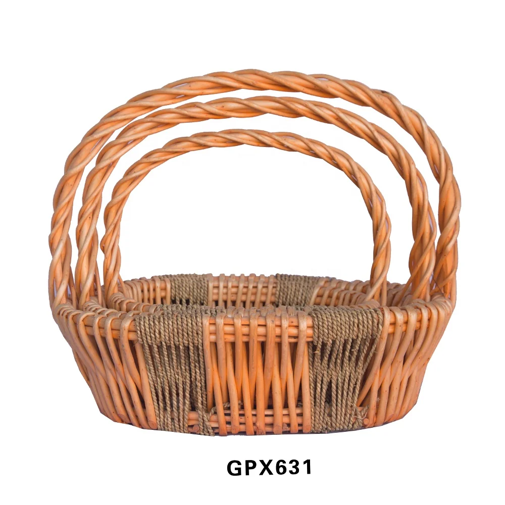 Multi-purpose Wicker Willow Basket Hamper Gift Buy Handle Picnic Basket Set Storage Basket for Kitchen
