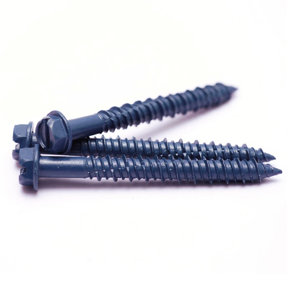steel slotted hex washer head blue masonry tapcon concrete screw