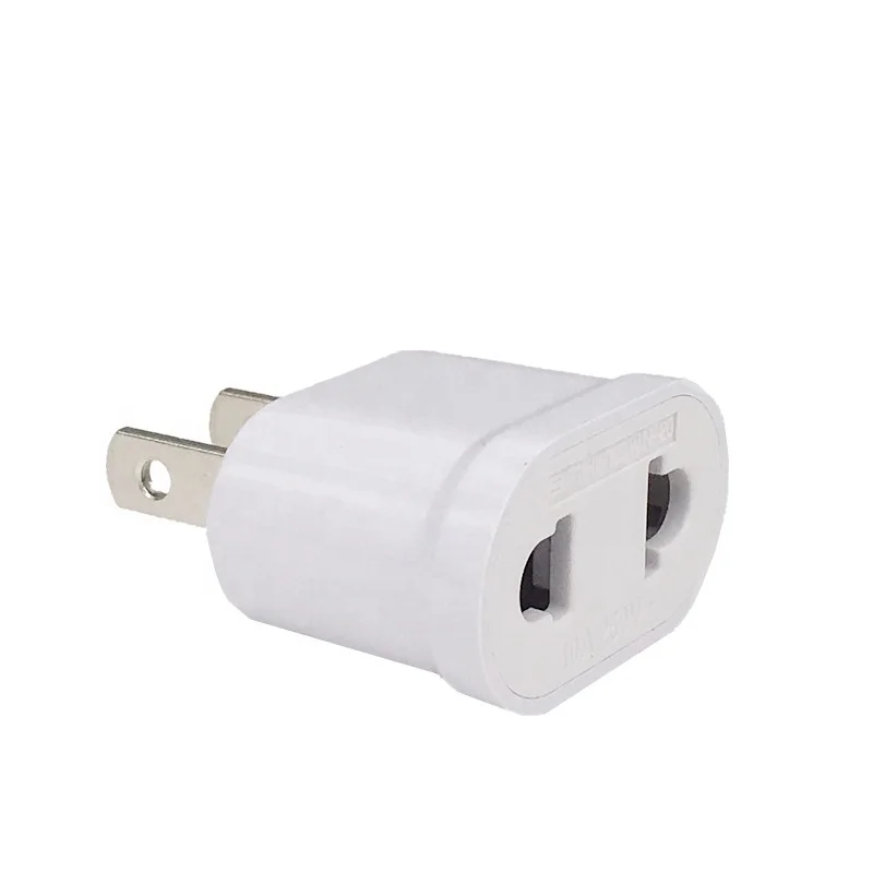 US Adapter Plug EU to US Flat Wall Plug Adapter Charge Outlet Sockets 2 Flat Pin To 2 Round Adapter Plug
