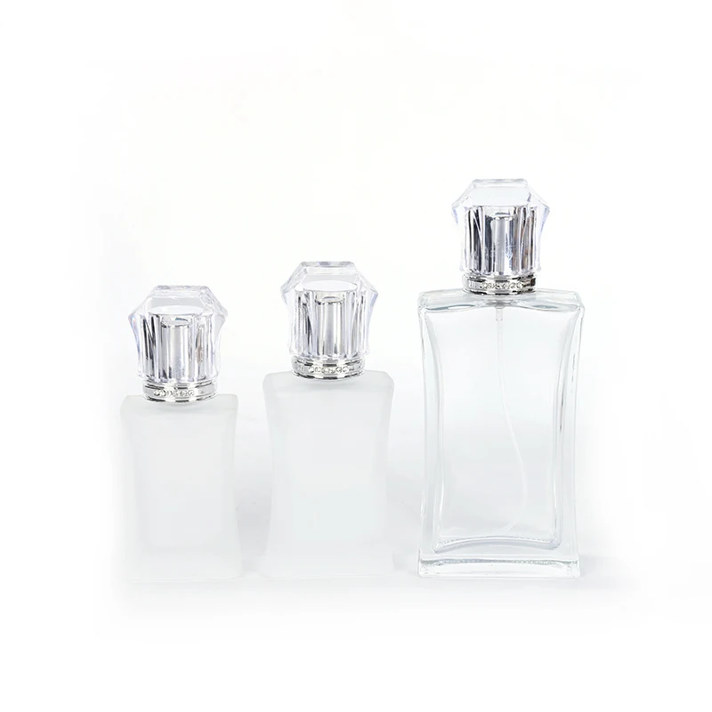 YJ-00170 50 Ml Luxury Perfume Bottle Exclusive White Simplicity Transparent Cube Perfume Bottle