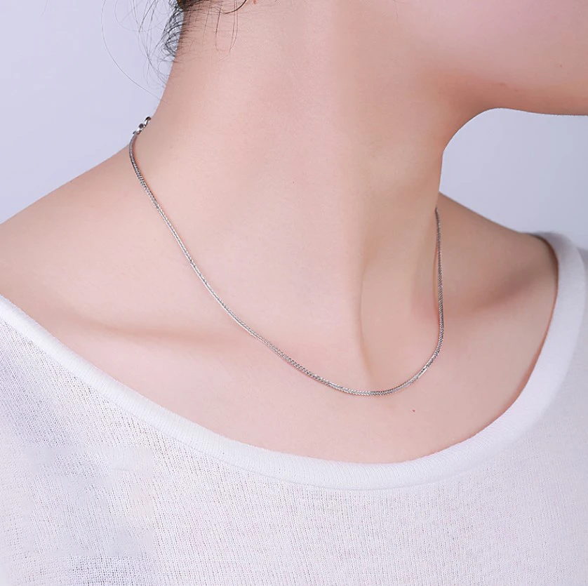 wholesale 0.8mm 1.0mm 1.3mm solid silver rope chain for man sterling silver rope chain for unisex