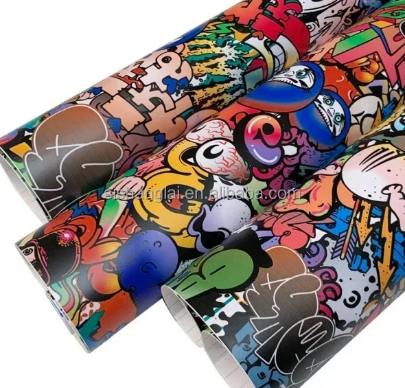 Graffiti Painting Film Car Body Films Skateboards Cartoon Sticker Waterproof Camouflage Decor Foil PVC for Bicycles Color Change