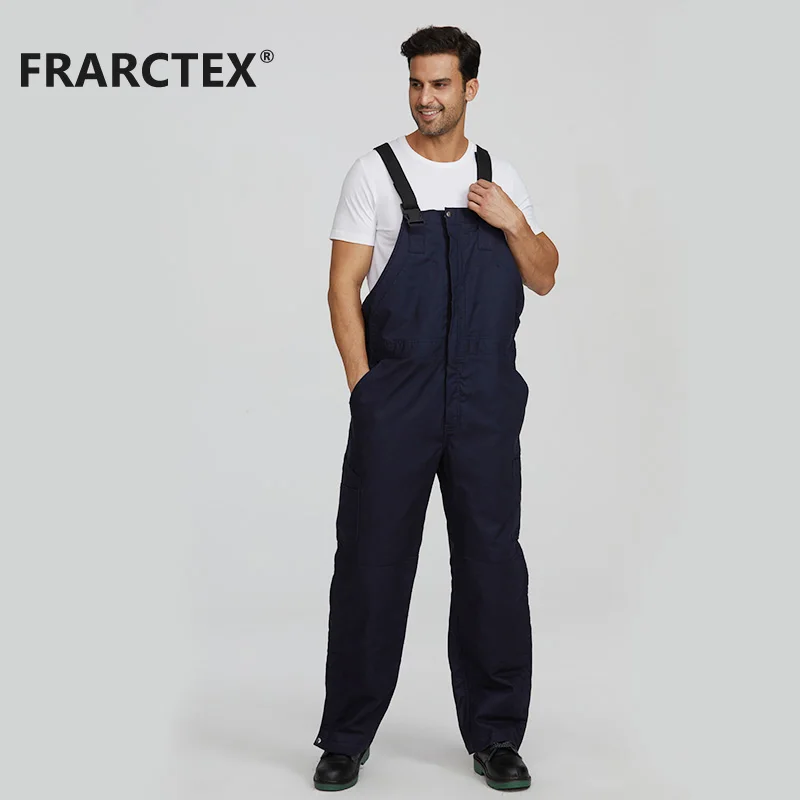 FRARCTEX Mens Fire Resistant Insulated Welding Bib Cargo Pants Safety Overall Workwear With Side Pockets