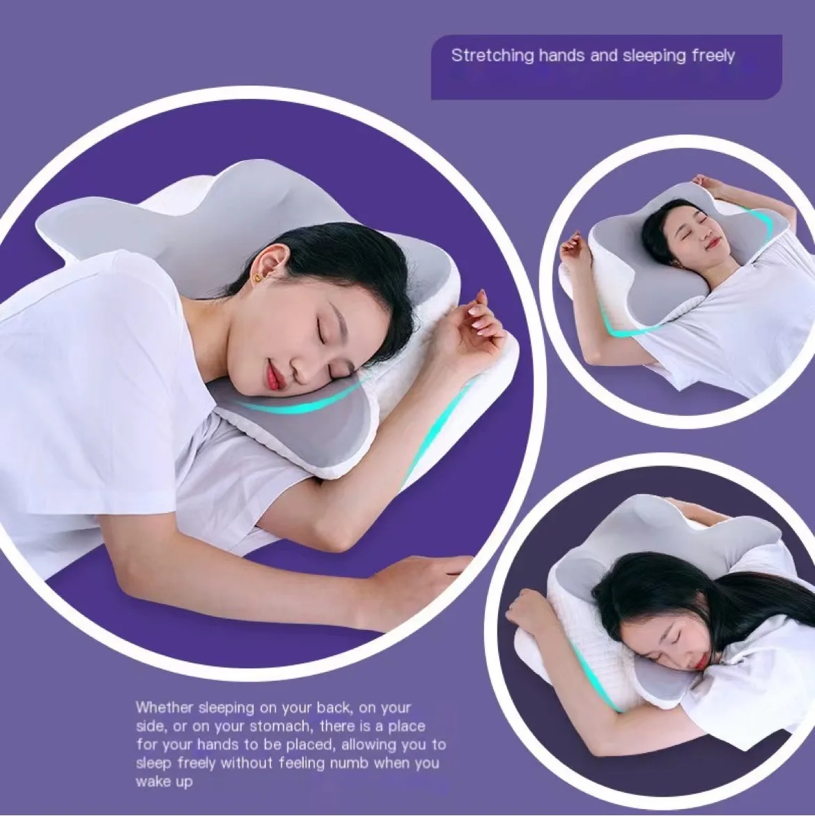 Latest Custom Support Butterfly Orthopedic Cervical Memory Foam Neck Pillow for Sleeping