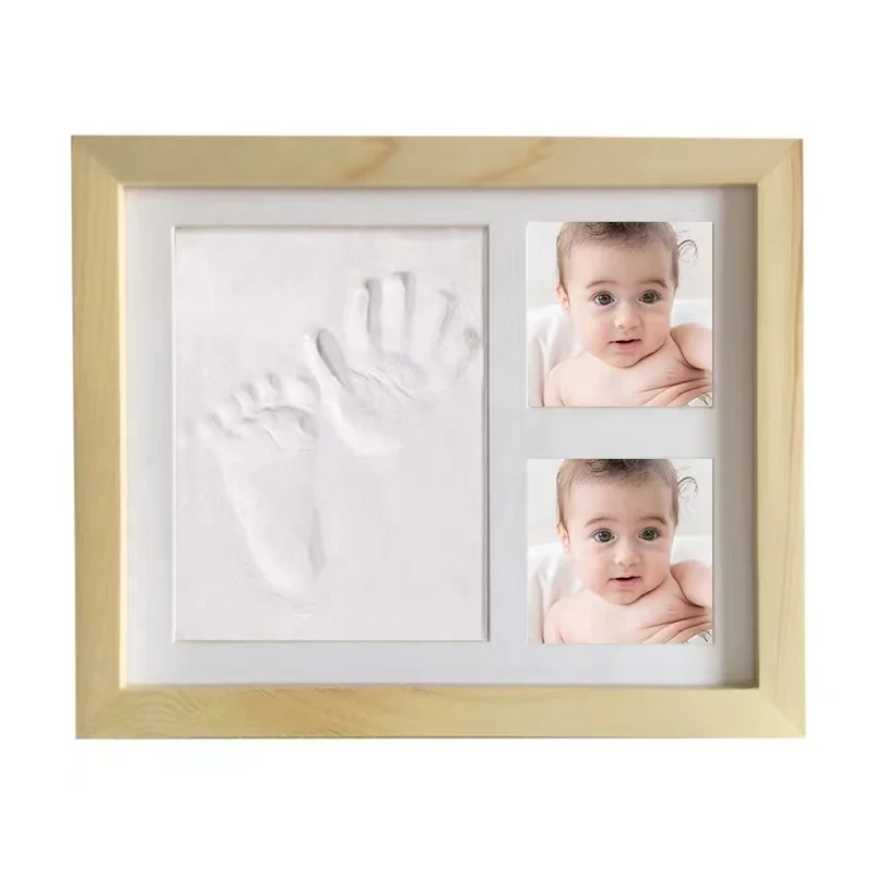 Modern factory price Wood Handprint Kits Baby Footprint Frame Photo e ink My First Year Picture Frames