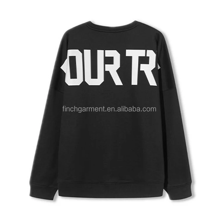 Finch Garment Women Crew neck Pullover Fashion Oversized Sweatshirt Reflective Letter Print Sweatshirt