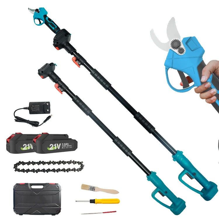 Adjustable Extension Long Pole Cordless Pruner Blade Pruning Shears Battery Chainsaw Branches Cutting Tool