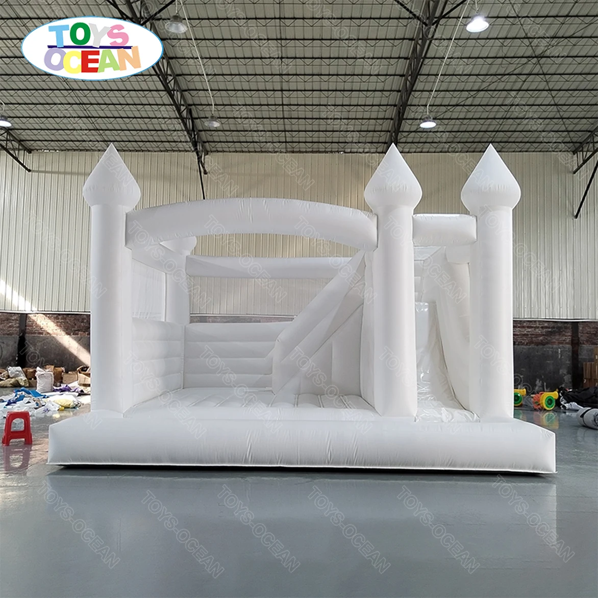 New pastel bouncy castle Kids Small Bouncer Inflatable Wedding Bouncy House White Bounce Castle with ball pit