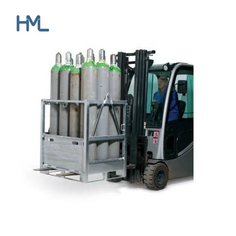 Huameilong galvanized stackable propane calor gas cylinder storage cages with nylon strip