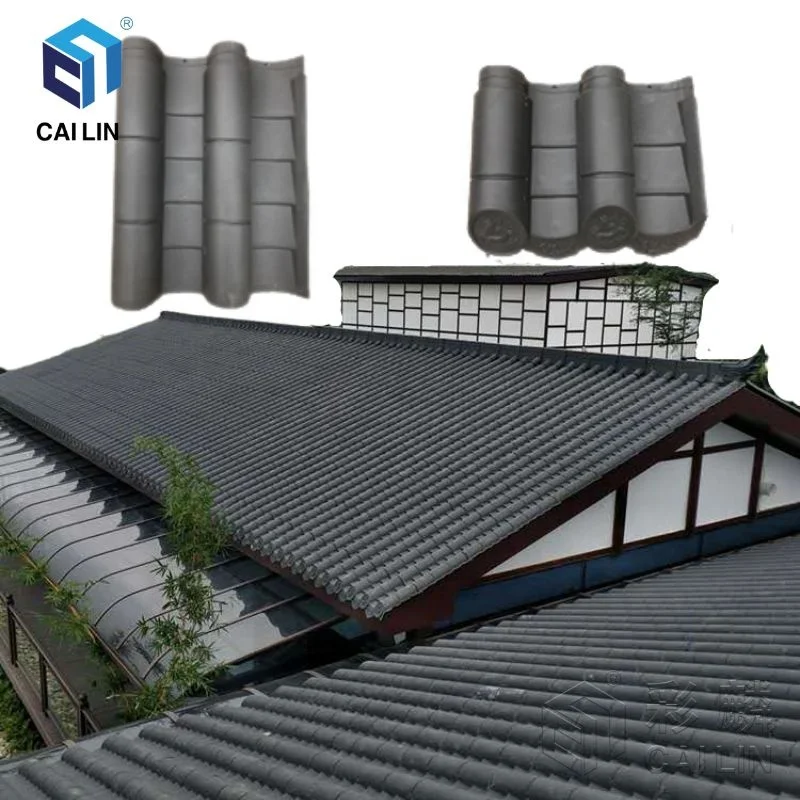 High Polymer Chinese Temple Roof Construction Building Materials Crested Drip Ridgetiles Accessories for Synthetic Roof Tile