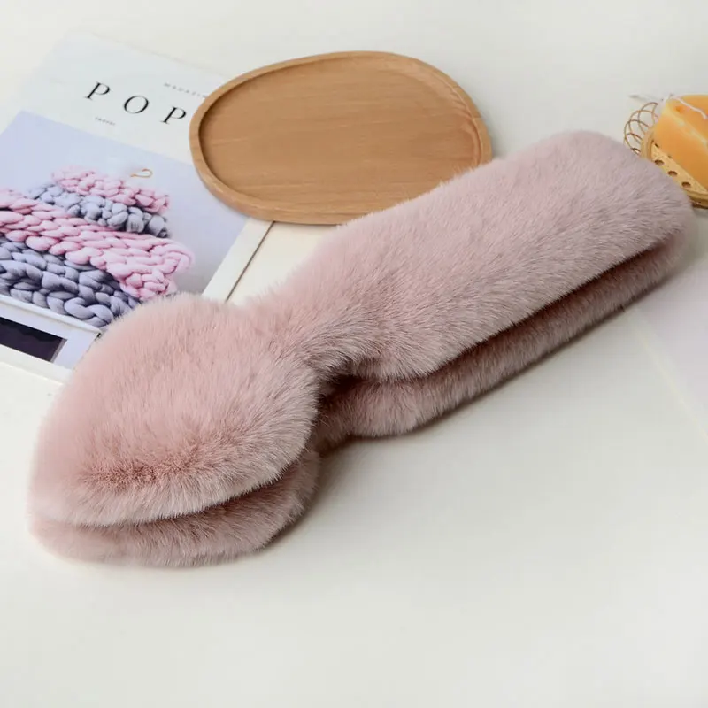Autumn And Winter All-Match Fashion Girl Warm Scarf Imitation Rex Rabbit Fur Scarf Plush Cross Trend Scarf Women