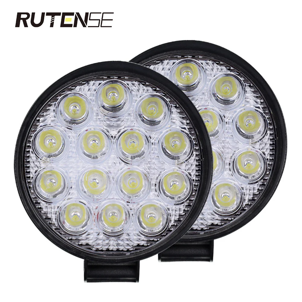 RUTENSE Factory auto led driving light Car Spotlight Night working Auto Waterproof Truck Offroad 42W Led Work Light