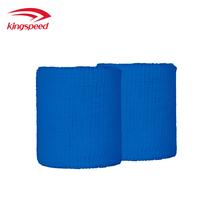 RTS Single Color Wristband Blue Color Sweatbands Breathable Tennis Sports Wrist Sweat Bands Cotton Sweatband