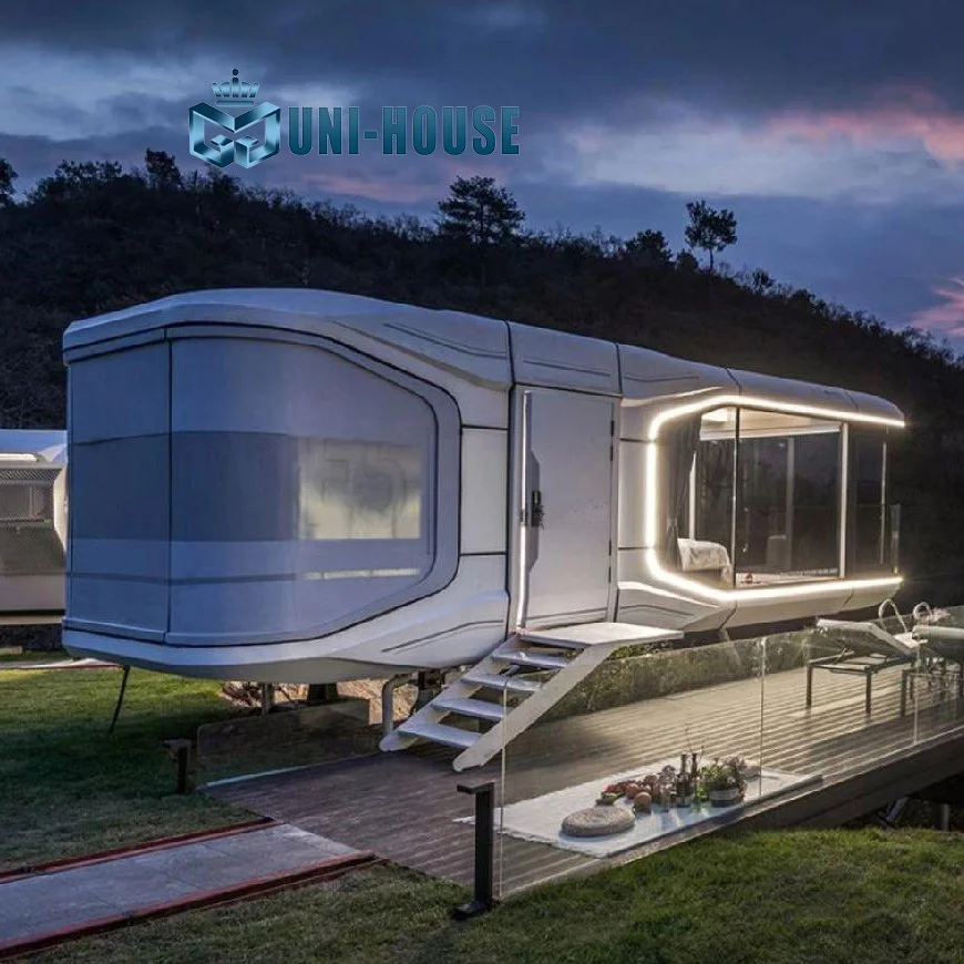 Tiny Modular  Prefabricated Mobile house space capsule For Villa Glamping And Resorts hotel building