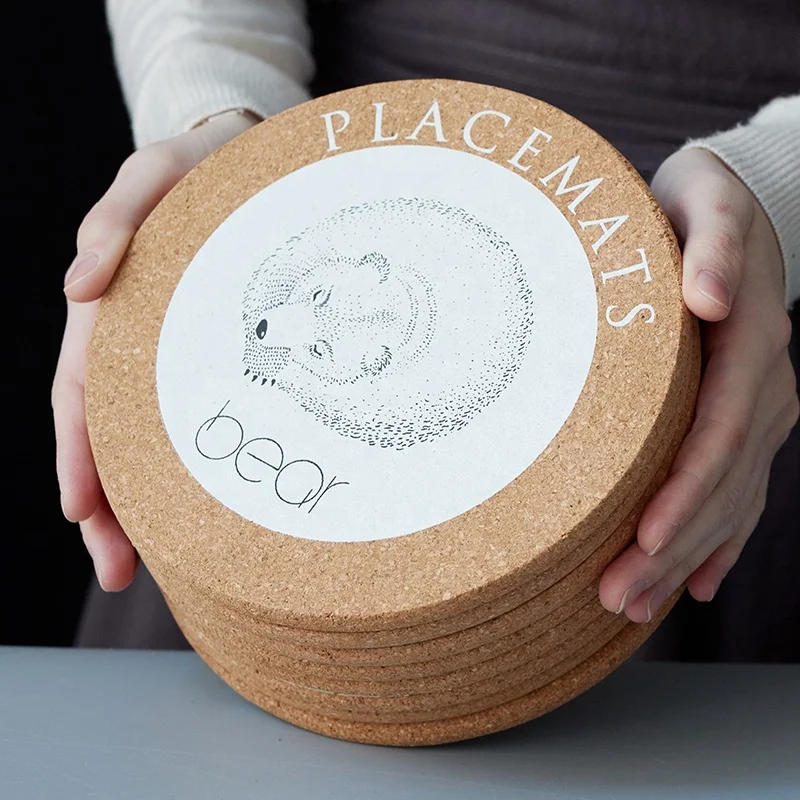 Коврик для домашнего кухонного пробкового стола с принтом