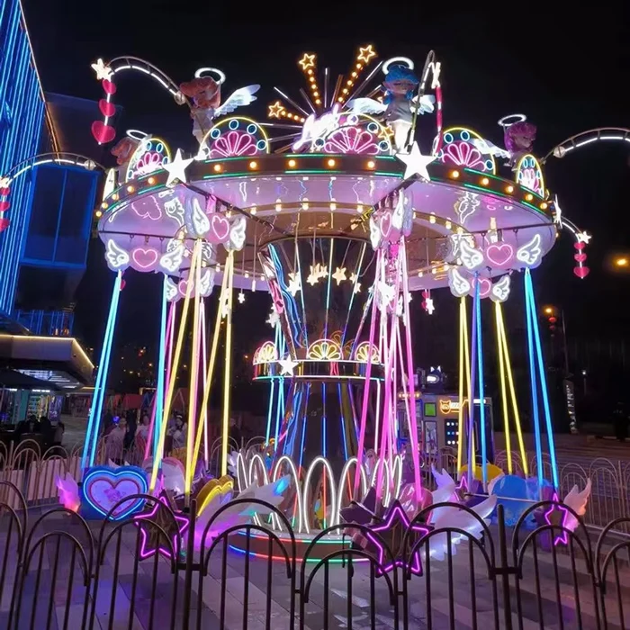 Newest 16-Seats Ride Kids Outdoor Playground Amusement Park Facility for Sale Rotating Angel Flying Chair