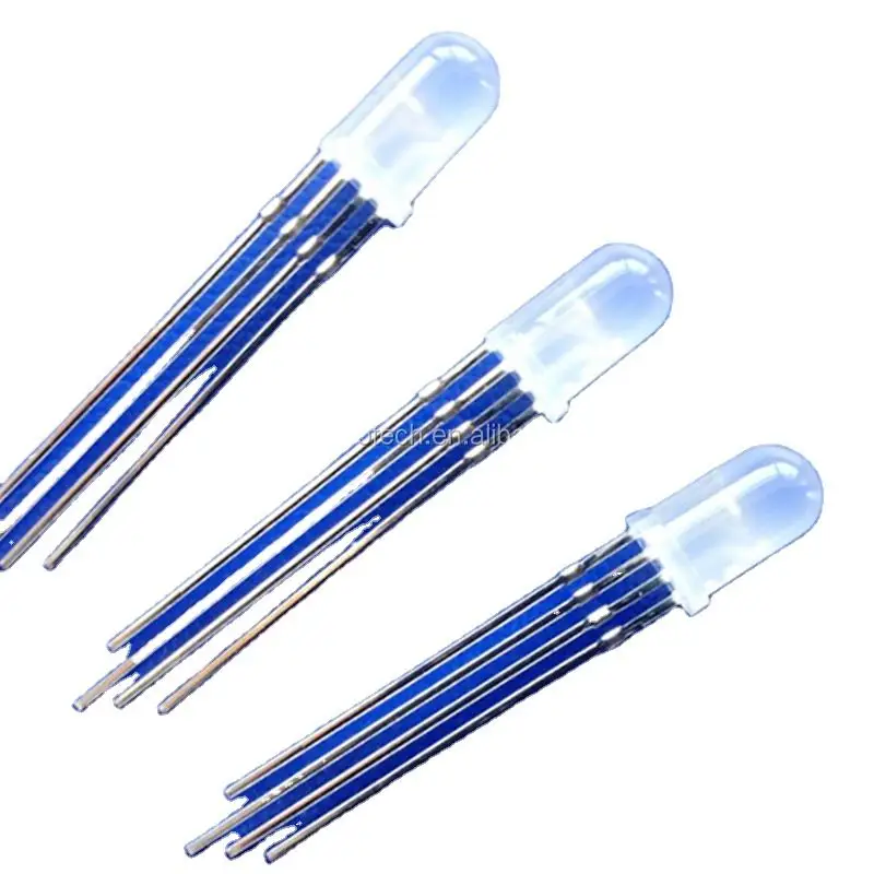 ws2812B intelligent through hole F5 0.2W light emitting diode diffusion addressable Dip RGB light emitting diode 5mm