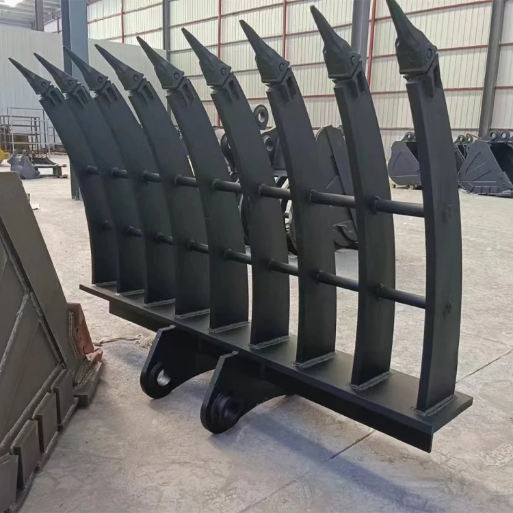 Hot Sale Excavator Root Rake Tilting Rake Bucket Excavator Brushing Rake Excavator Land Clearing