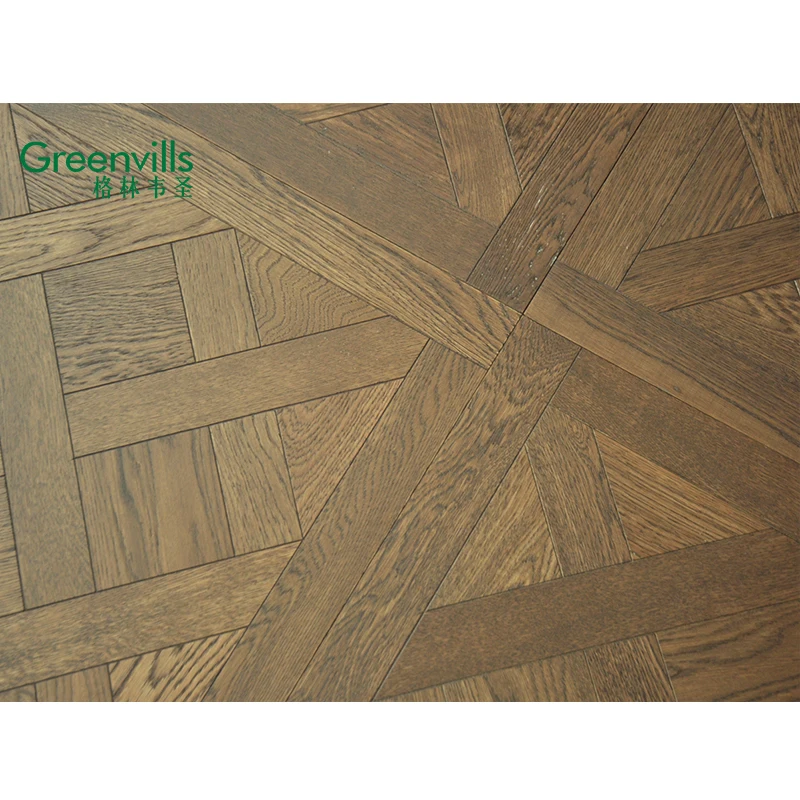 Free samples high quality European oak parquet, 15mm thick Chinese factory price, popular walnut color