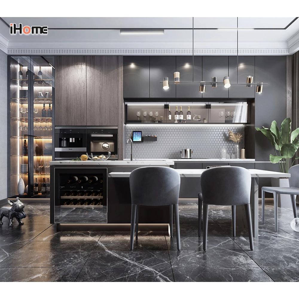 Ihome Лидер продаж современный стиль домашний и кухонный шкаф кухня с островом