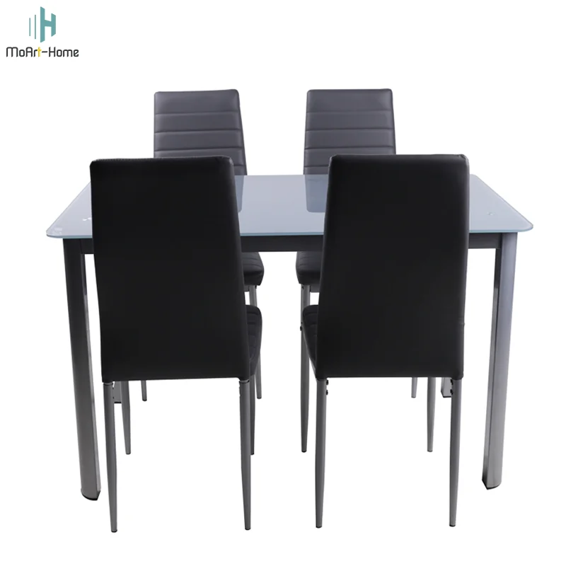 Modern Home Furniture Dining Room Furniture Dining Tables And Chairs Set Chair Tempered Glass Dining Table