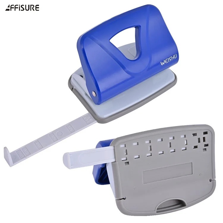 Customized Logo High-quality 8mm Manual Plastic 2 Hole Punch 20 Sheets For Binding Notebook
