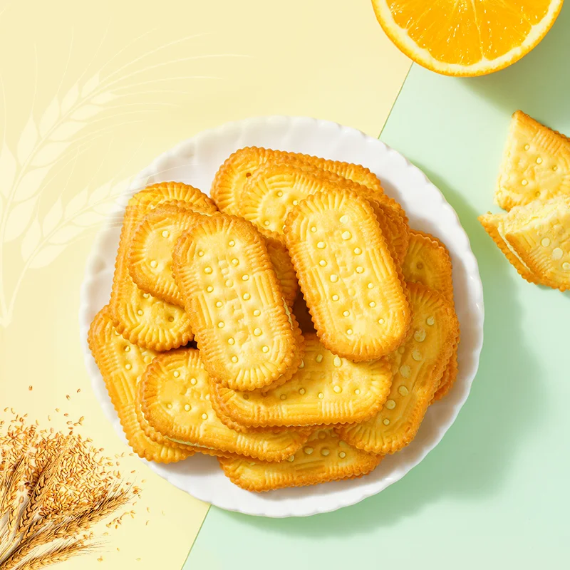Заводская распродажа сэндвич-печенье Вкусный послеобеденный чай досуг закуски печенье со вкусом апельсина