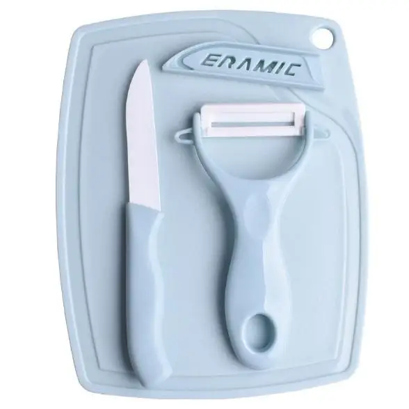 Ceramic Paring Knife and Peeler and Cutting Board for Vegetable