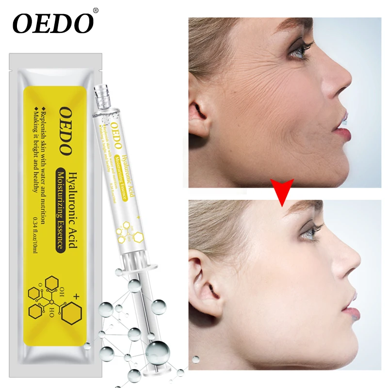 OEDO Shrink Pore Hyaluronic Acid Serum Facial Moisturizing Essence Natural Ingredients Face Skin Care Nourishing Ageless Beauty
