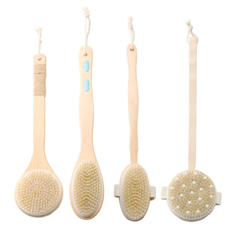 Private Label Dry Skin Wooden Natural Copper Fibers Vegan Bristle Body Massage Brush For Cellulite Exfoliating