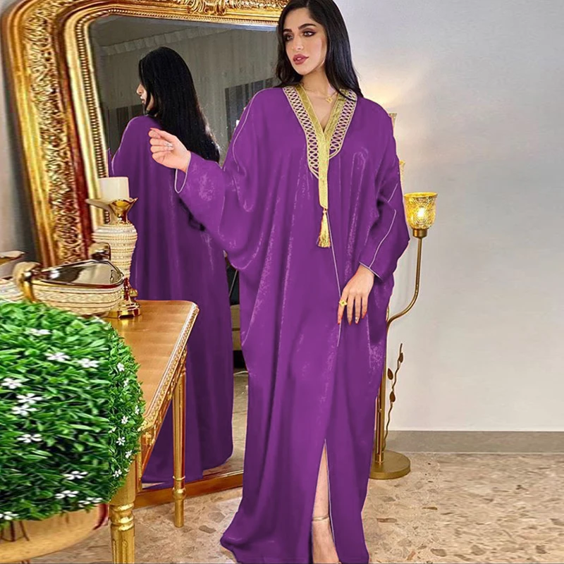  AB015 Arab Dubai Muslim Bat Sleeve Robe Cardigan Turkish Abaya Women Dress Islamic Clothing For