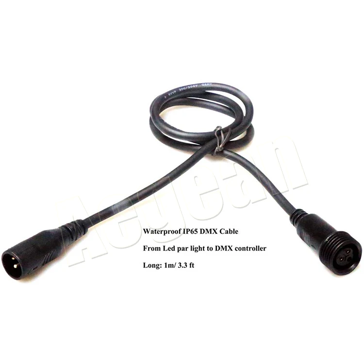 Stage Lights Cable Wire Price 1m DMX Cable 3 Pin 1m Power Cable for Waterproof Led Par Light
