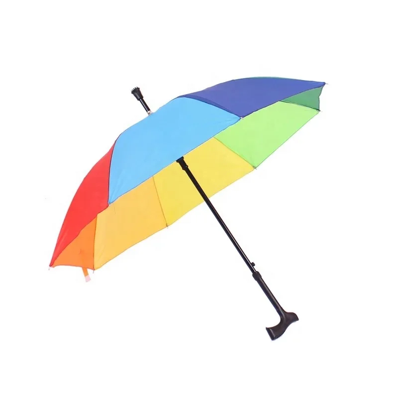 Strong Wind Resistant Folding Automatic Telescopic Umbrella Men Rain Women Parasol Candy Rainbow Umbrella T-Handle with umbrella
