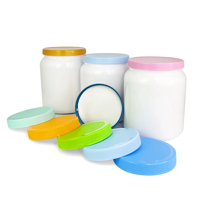 Factory Direct Recycled Food Grade Round PET Plastic Bottles Powder Jars Cans Milk Protein Powder Container