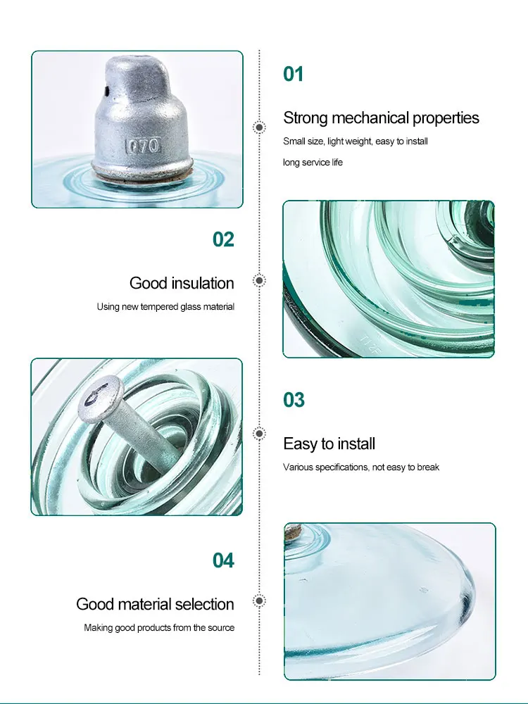 High Quality Glass Insulators for High Voltage Applications Factory Manufacturing