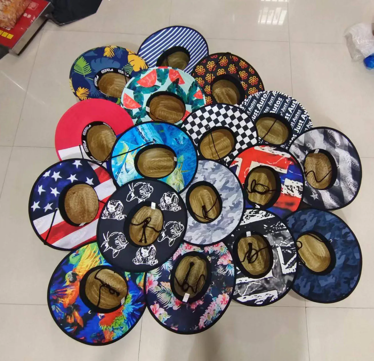 Best Selling High Quality Hollow Beach Hat Fishing Women Man Spring Summer Lifeguard Surf Straw Hat Fabric Logo