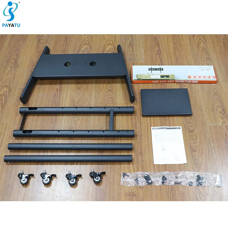 Best Seller Television Monitor TV Mobile Cart Suporte de TV Removvel Com Rodas Rolling Floor Stands Drop Down Lift With Wheels