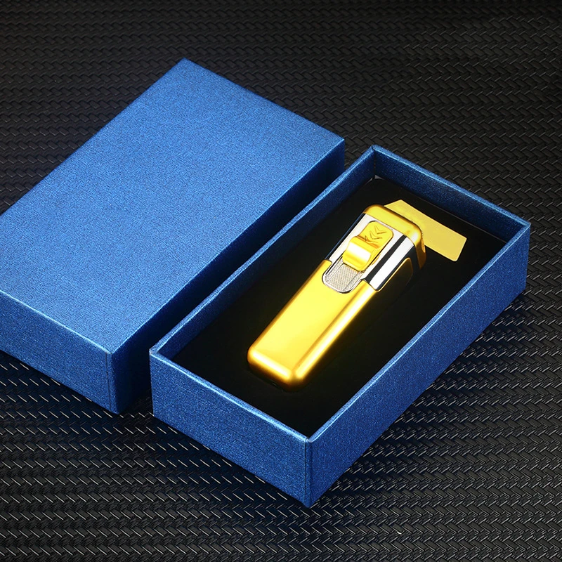 Four-pass blue flame inflatable lighter windproof cigar personality creative high-end gift lighter Spot wholesale