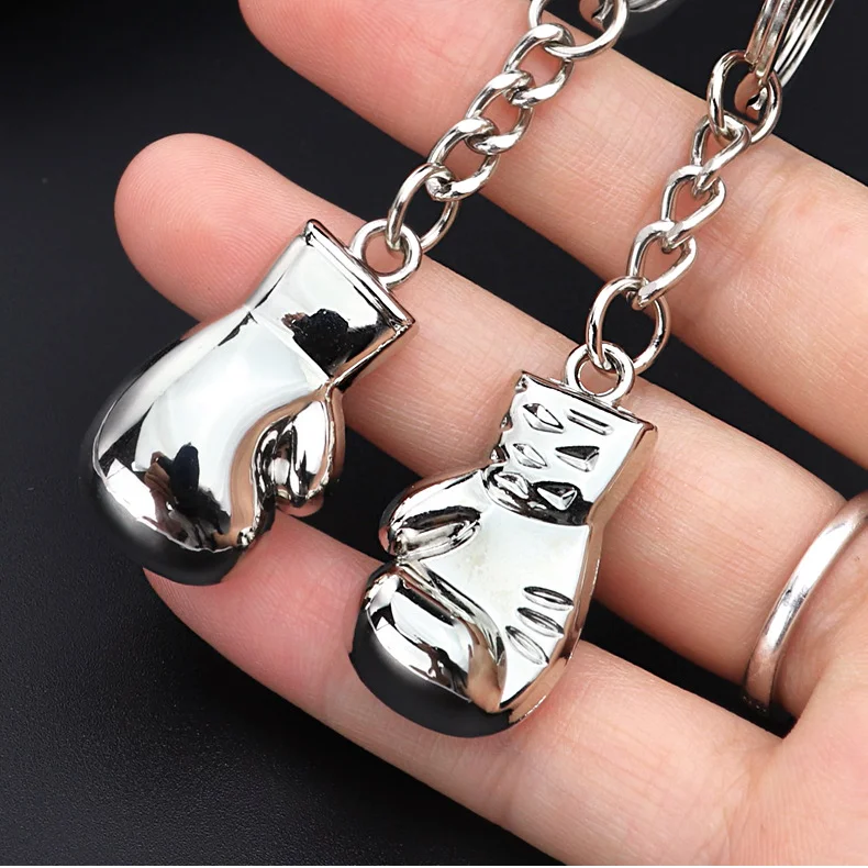 
New Fashion Metal Key Rings For Boxing Gloves Gym Gift 3d Metal Boxing Gloves Keychain 