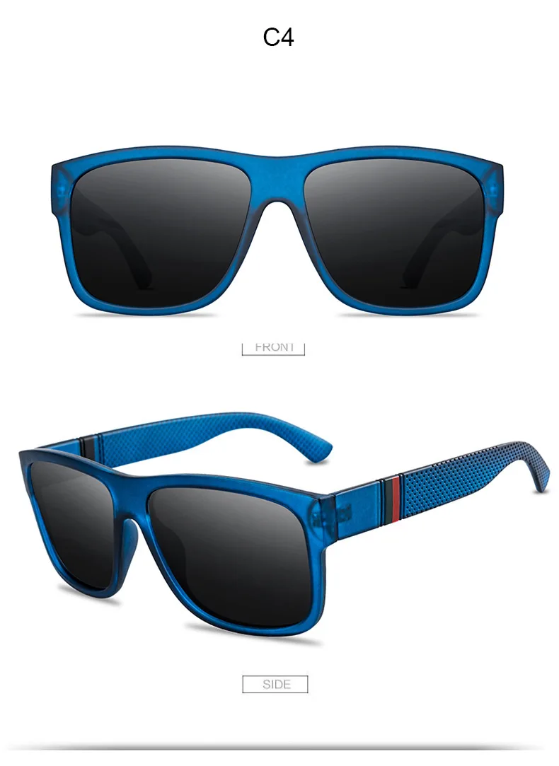 Wholesale Classic Blue Frame Polarized Sunglasses for Men Trendy Outdoor Casual and Driving Fashionable Sunglasses